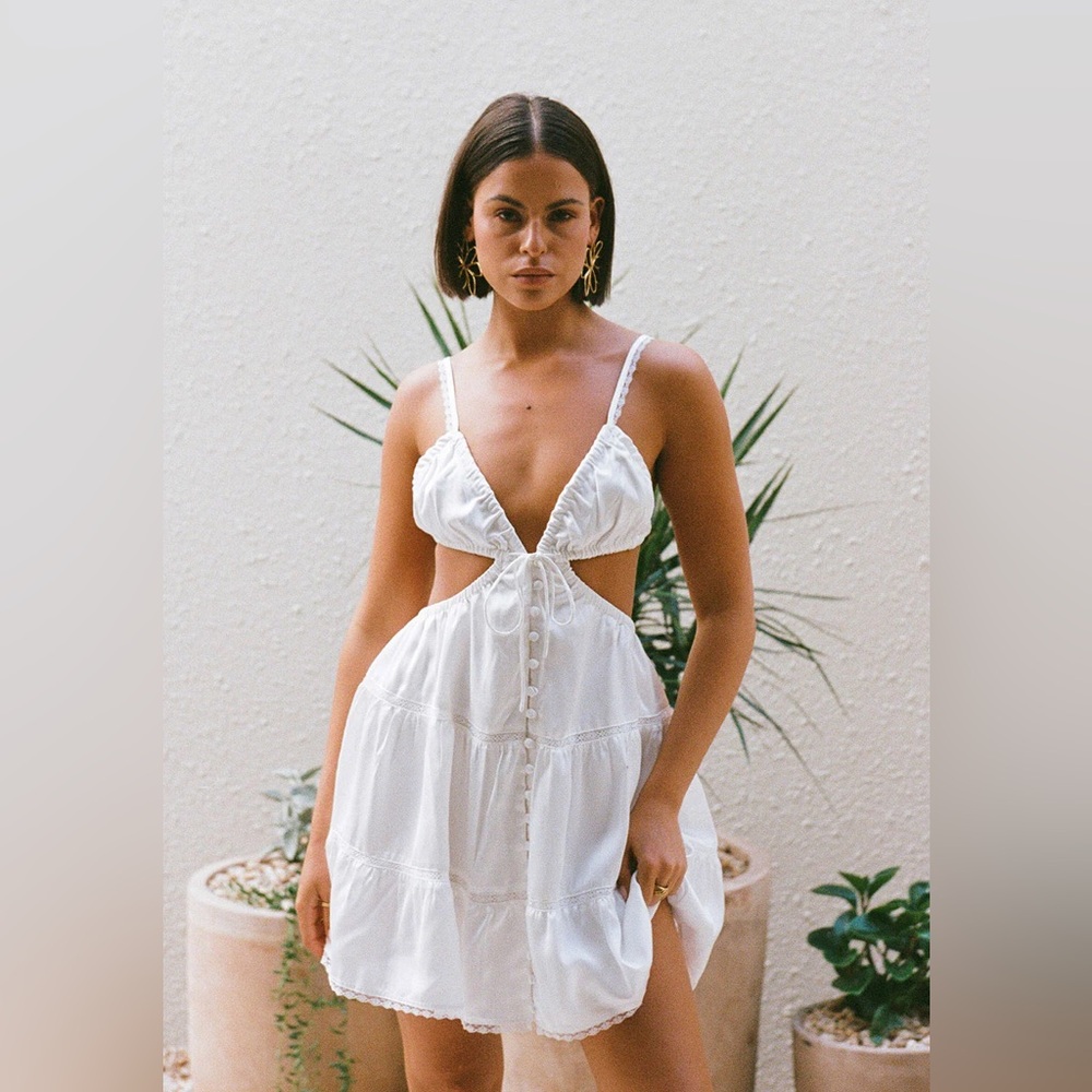Sabo White Backless Makalia Dress - NWOT Size Small